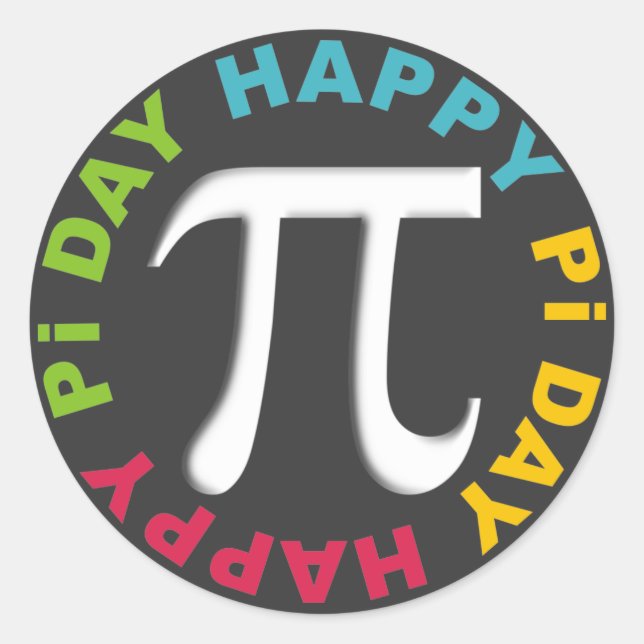 Joyeux Stickers Jour Pi Couleurs vives (Devant)