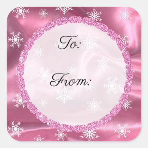 Joyeux Stickers Noir et rose de Noël