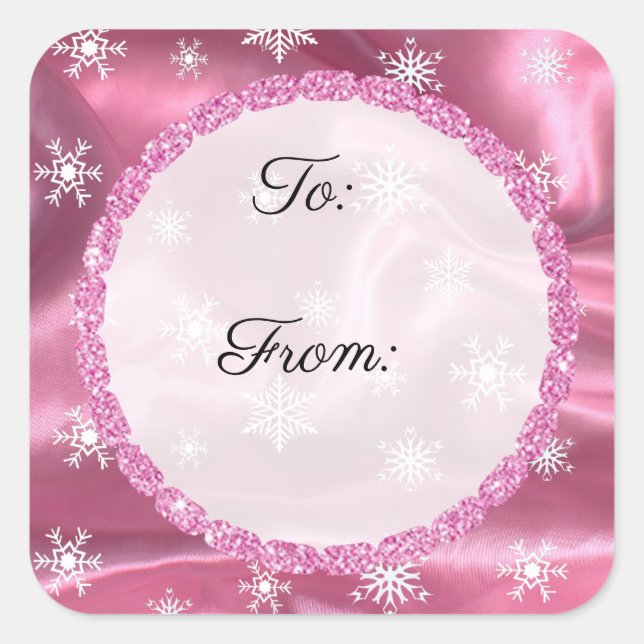 Joyeux Stickers Noir et rose de Noël (Devant)