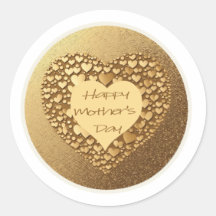 Joyeux Stickers Or Coeur de Fête des Mères