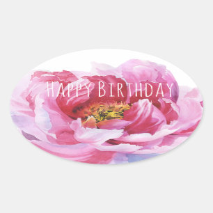 Joyeux Stickers Ovaux Pink Peony