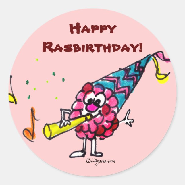 Joyeux Stickers personnalisés Berry Cartoon Birthd (Devant)