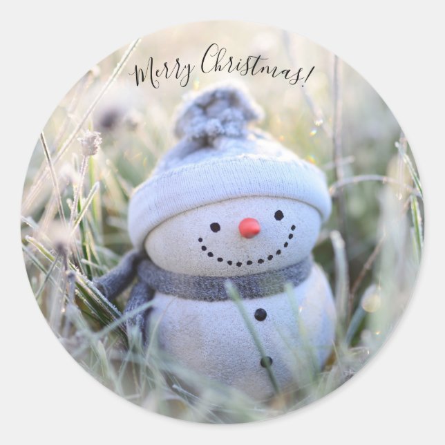Joyeux Stickers Snowman de Noël Enveloppe Phoques (Devant)