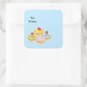 Joyeux Stickers Tag de gâteaux d'anniversaire