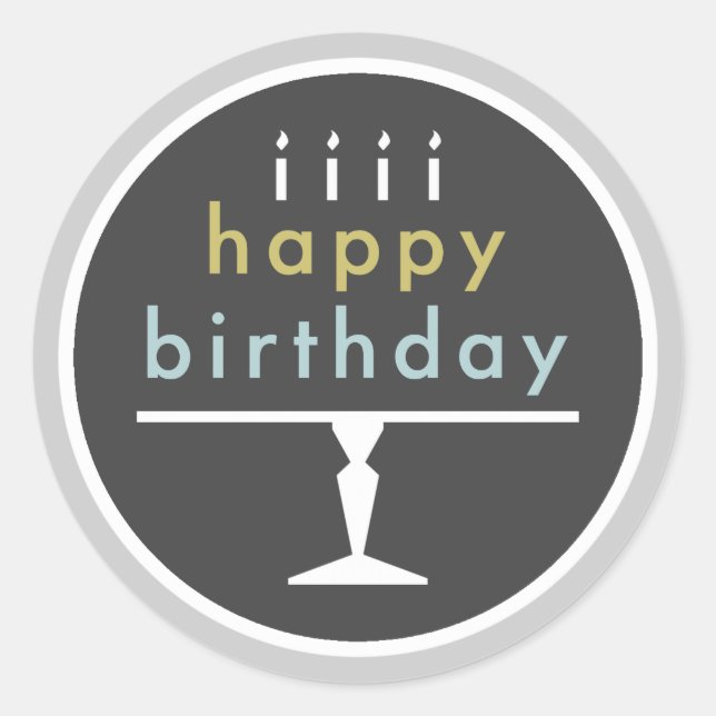 Joyeux Stickers Typographie d'anniversaire (Devant)
