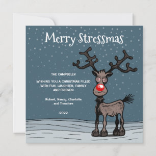 Joyeux stressmas avec la carte de Noël Rudolph