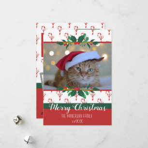 Joyeux Sucre de canne de Noël Vaches Photo Carte d