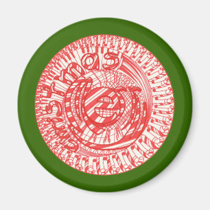 Joyeux sucres de canne à billes de Noël magnets