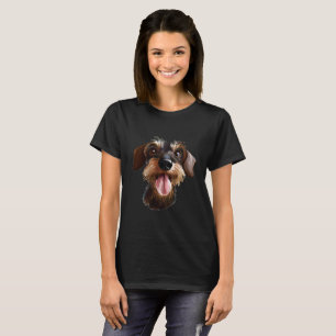 Joyeux T-shirt À poils durs Dachshund