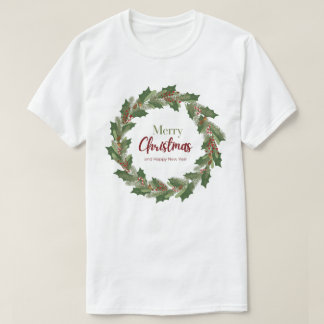 Joyeux T-shirt couronne de Noël