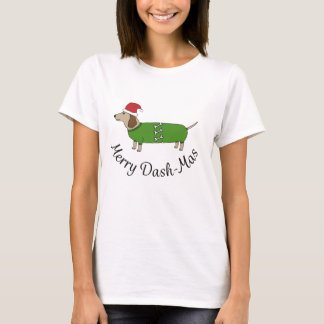 Joyeux T-shirt de chiens de saucisse de teckel de