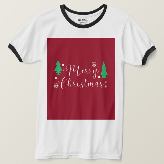 Joyeux T-shirt de l'arbre de Noël et de l'étoile (Design devant)