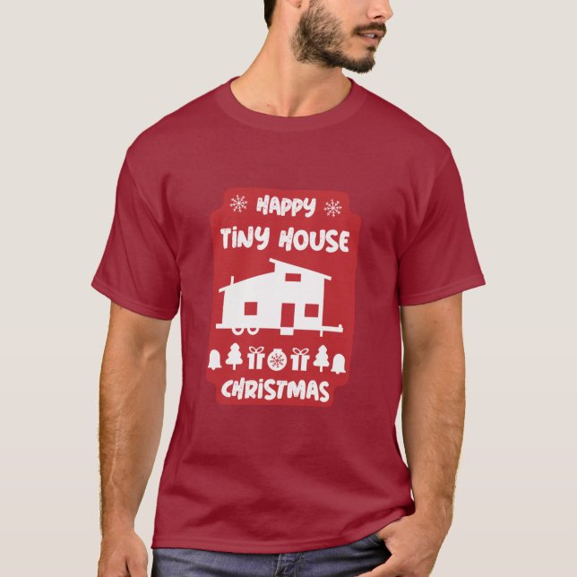 Joyeux T-shirt de Noël dans une petite maison (Devant)