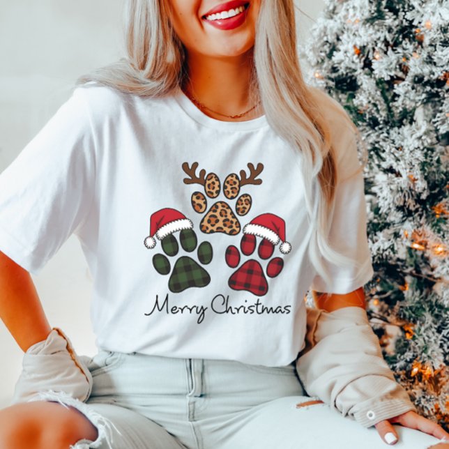 Joyeux T-shirt Empreinte de patte de Noël (Créateur téléchargé)
