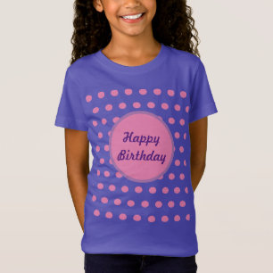 Joyeux T-shirt enfant d'anniversaire (violet et ro