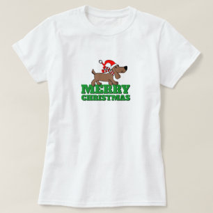 Joyeux T-shirt féminin pour chien de Noël