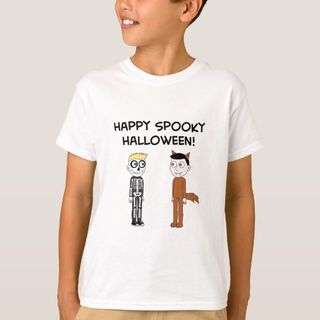 Joyeux T-shirt Halloween Éffrayant (Devant)