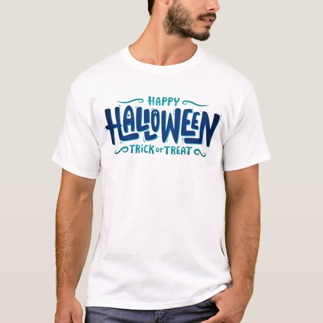 Joyeux T-shirt Halloween ou Treat (Devant)