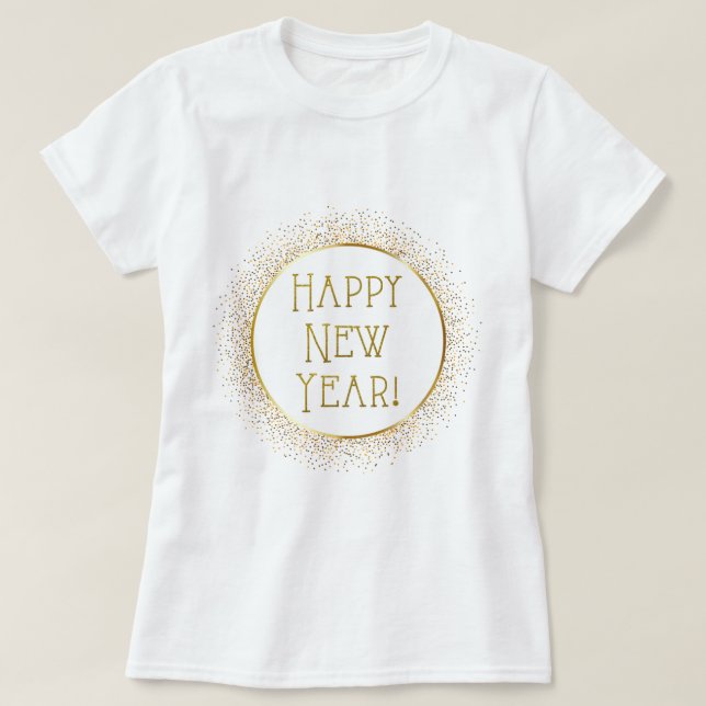 Joyeux T-shirt Parties scintillant du Nouvel An (Design devant)