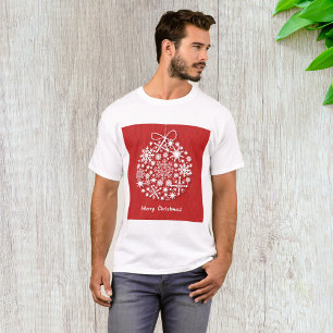 Joyeux T-shirt Snowflake Mens Noël