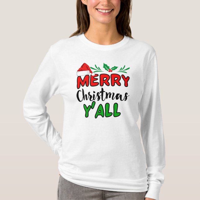 Joyeux T-shirt Y'all Christmas (Devant)