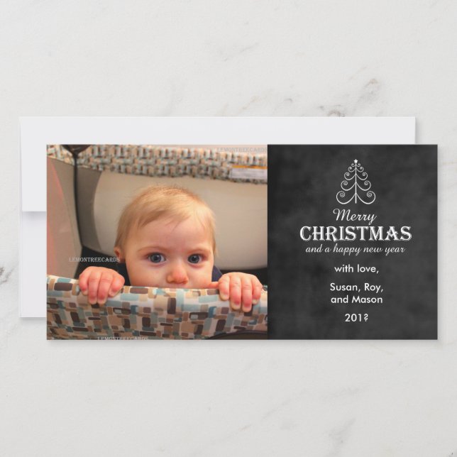 Joyeux tableau de bord de Noël avec carte photo d' (Devant)