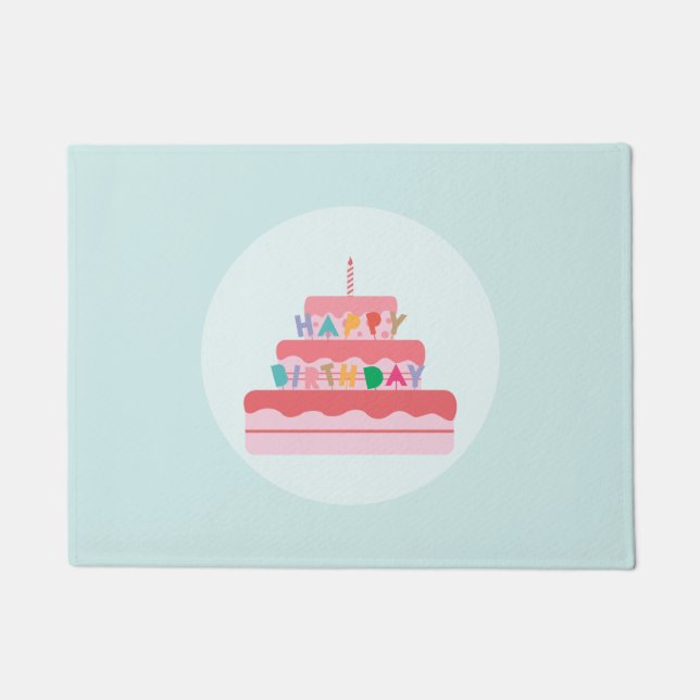 Joyeux tapis de portes d'anniversaire (Devant)