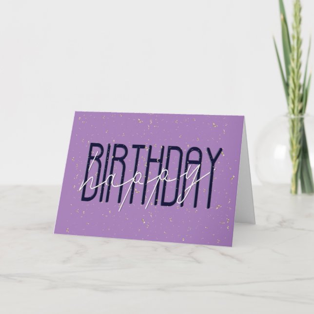 Joyeux texte d'anniversaire et carte Gold Confetti (Devant)