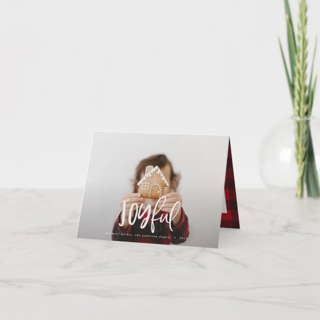 Joyeux texte de script photo et la fête de famille (Devant)