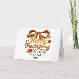 Joyeux Thanksgiving Carte de Fêtes Pliée, Merci