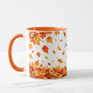Joyeux Thanksgiving Feuilles d'automne Mug à café