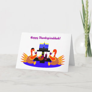 Joyeux Thanksgivukkah Drôle Invitations de Turquie
