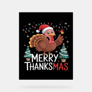 Joyeux Thanksmas Bon thanksgiving Père Noël Turkey