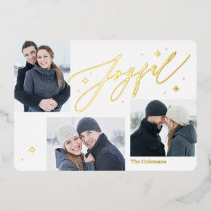 Joyeux Times Foil Carte de vacances modifiable cou
