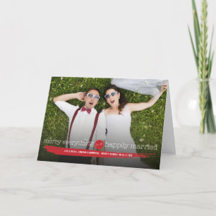 Joyeux tout a heureusement marié le carte photo