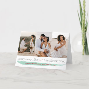 Joyeux tout a heureusement marié le carte photo