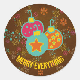 Joyeux Tout Ornement Sticker Rond Vacances