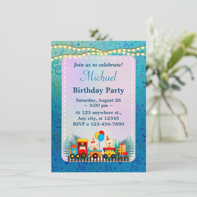 Joyeux Train D'Anniversaire Avec Belle Carte De Vo (Debout devant)