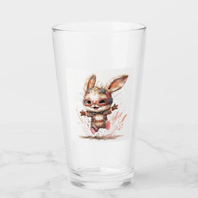 Joyeux Tumbler en verre de lapin (Devant)