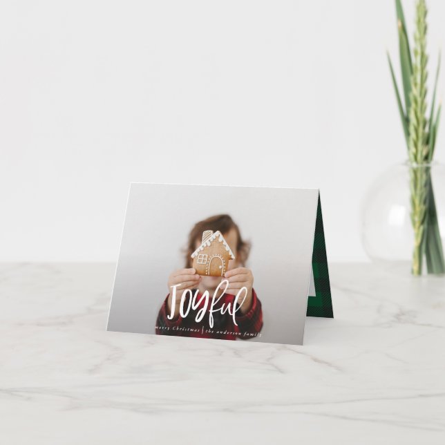 Joyeux un script photo tartan vacances famille (Devant)