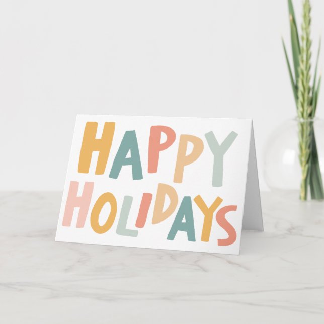 JOYEUX VACANCES Carte de Noël artisanale personnal (Devant)