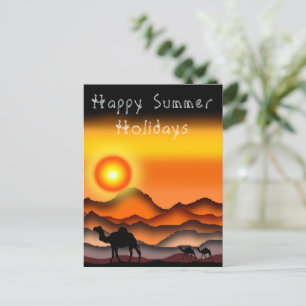 Joyeux Vacances D'Été Cartes Camels À Sunset Deser