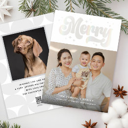 Joyeux vacances Shimmer moderne 2 Cartes photos