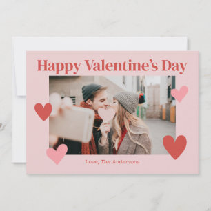 Joyeux Valentines Day Coeur Carte photo rose