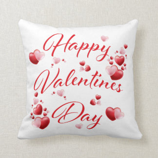 Joyeux Valentines Day Coussin des Coeurs rouges et
