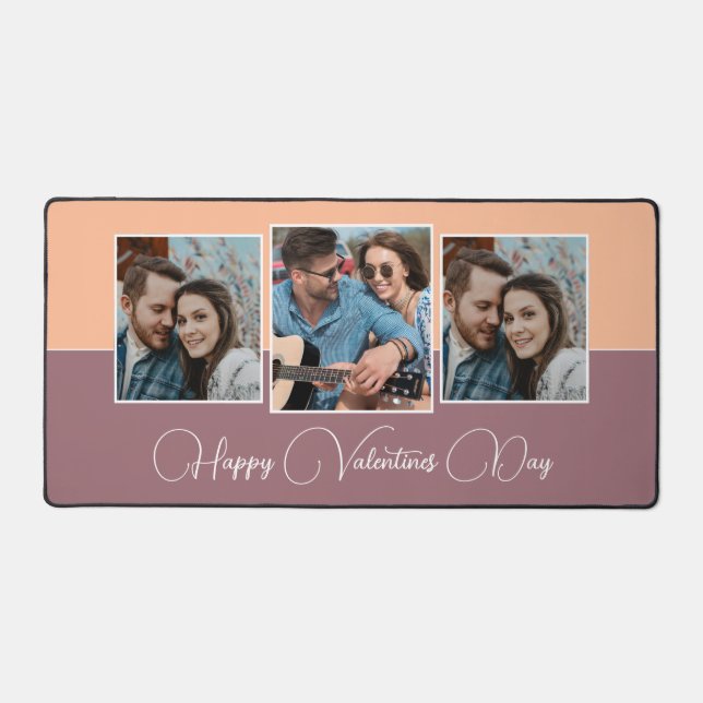 Joyeux Valentines Day Modern Peach 3 Photo (Recto)