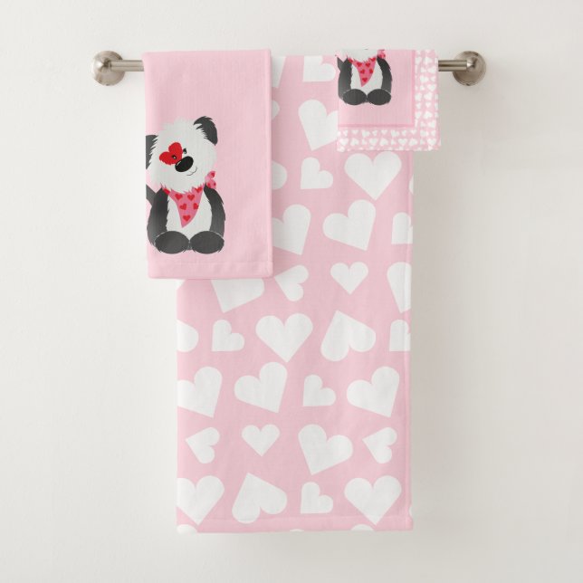 Joyeux Valentines Jour Coeurs de chiot rose (En situation)