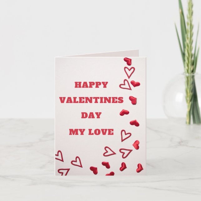 Joyeux Valentines Jour ma carte de voeux d'amour (Devant)