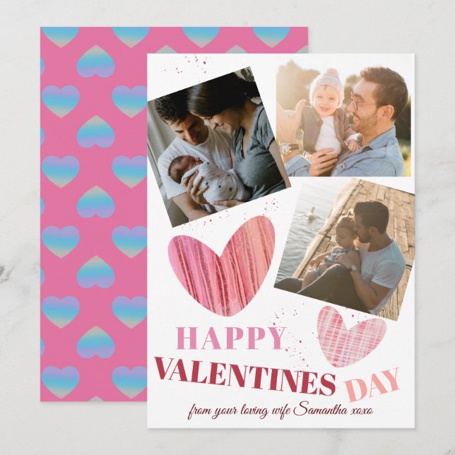 Joyeux Valentines Jour Photocard Carte de vacances (Devant / Derrière)