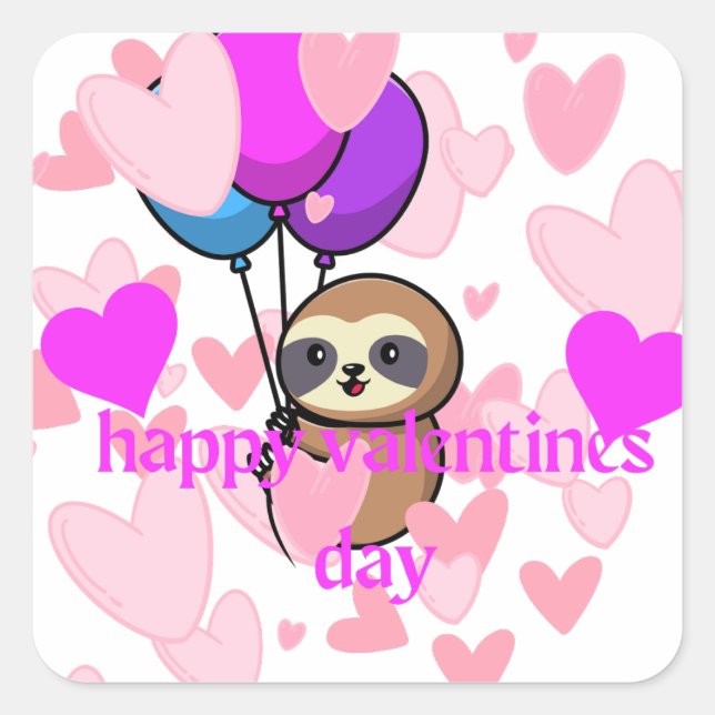 joyeux valentines jour sloth sticker (Devant)